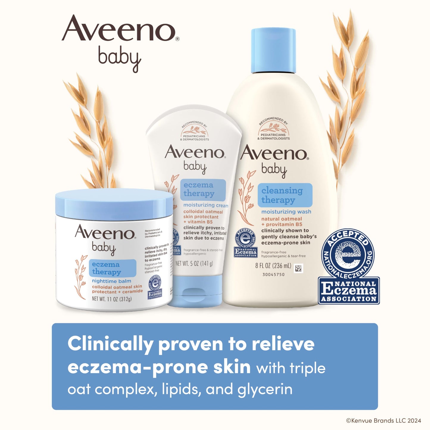 Aveeno Baby Eczema Therapy Moisturizing Cream for Dry, Itchy Skin, 7.3 oz