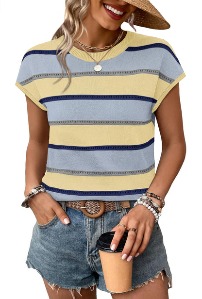 WIHOLL Womens Lightweight Sweater Spring Summer Fall Outfits Cap Sleeve Hollow Out Knit Fashion Clothing 2026