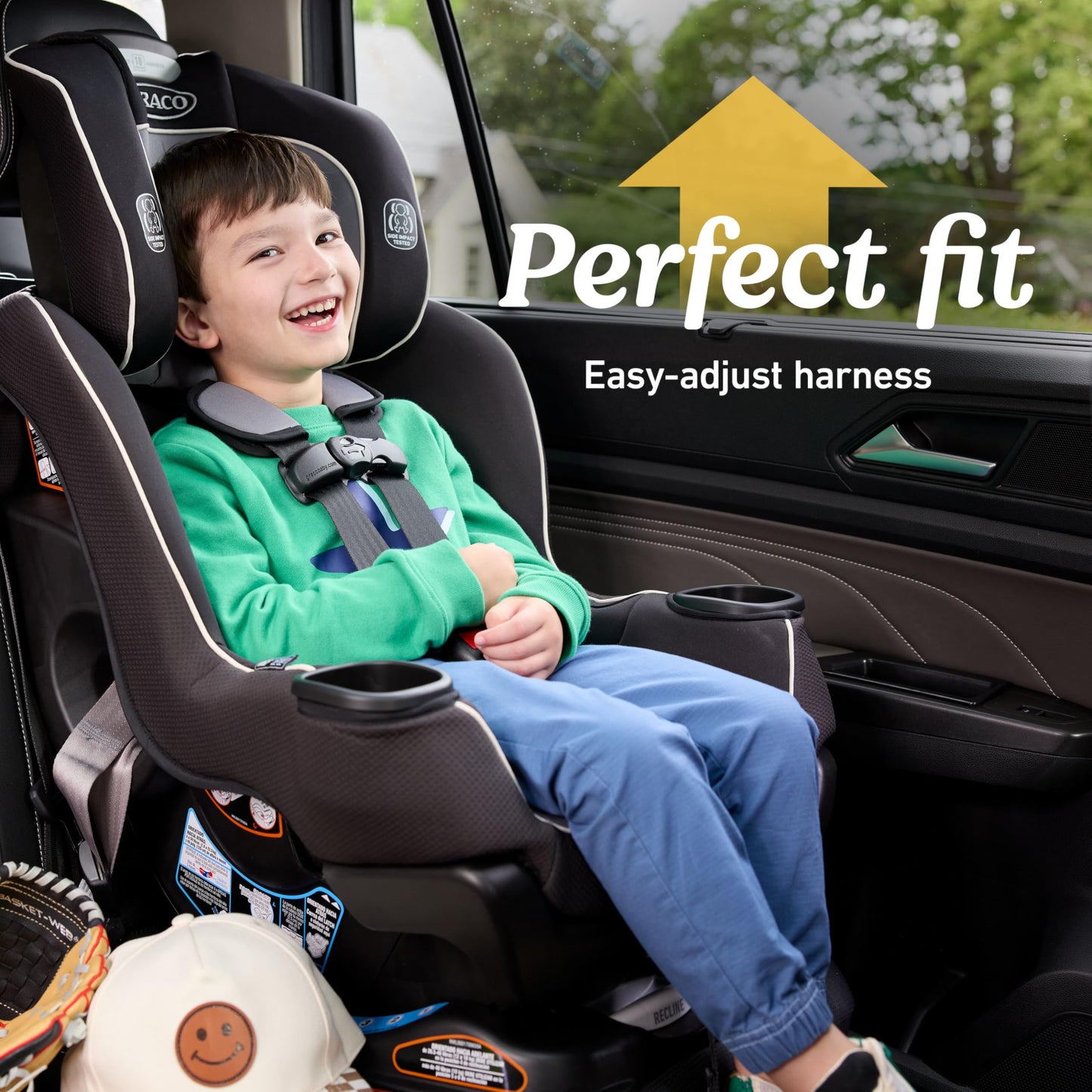 Graco Extend2Fit Convertible Car Seat, Rear and Forward Facing Car Seat with Adjustable Extension Panel for Extra Legroom, Great Gift for Baby Shower or Baby Registry, Redmond