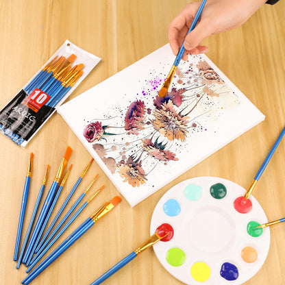 AROIC 10 Pcs Paint Brushes, Acrylic Oil Watercolor Painting Brush Set