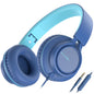 AILIHEN C8 Kids Wired Headphones with Mic for School, 3.5mm Jack, BlackBlue