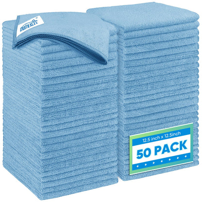 HOMEXCEL Microfiber Cleaning Cloth 12 Pack, 12.5 x 12.5 inch Microfiber Towels for Cars, Ultra Absorbent Washing Cloth, Lint Free Streak Free Cleaning Rags for Car, Kitchen, and Window (Grey)