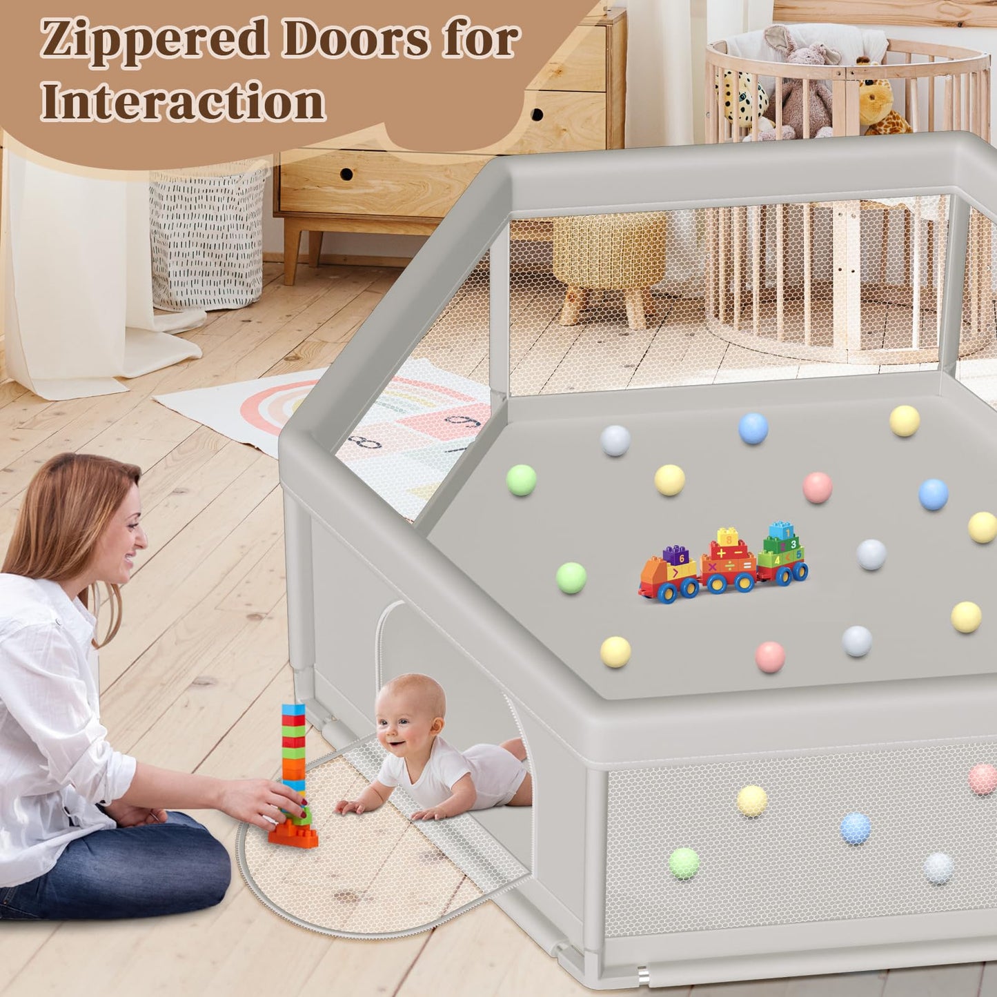 Hiaksedt Baby Playpen 50x50 Inch, Play Pens for Babies and Toddlers