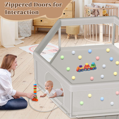 Hiaksedt Baby Playpen 50x50 Inch, Play Pens for Babies and Toddlers