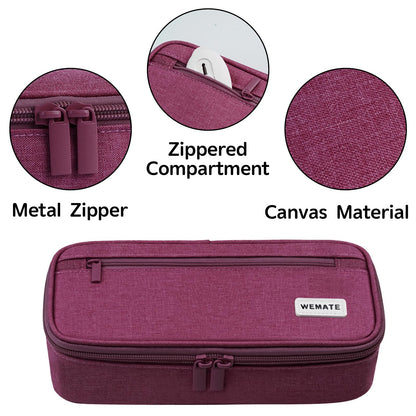 WEMATE Pencil Case, Large Storage Organizer, Makeup Bag, Teacher Must - have, Big Pencil Pouch, Marker Case for College