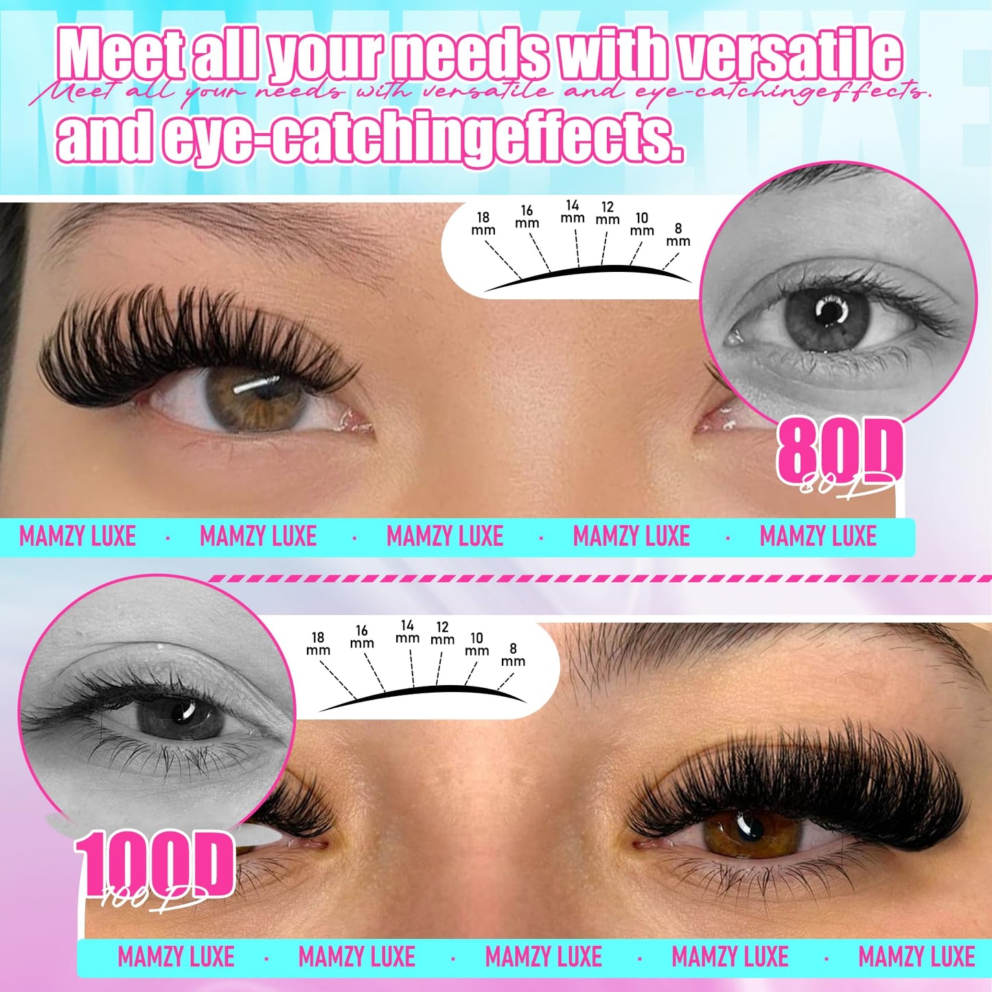 Lash Clusters Wispy 100D Eyelash Clusters 10-18mm Fluff Cluster Eyelash Extensions D Curl No Plastic Feel Individual Lashes Extension 204 Pcs Versatile False Eyelashes Clusters