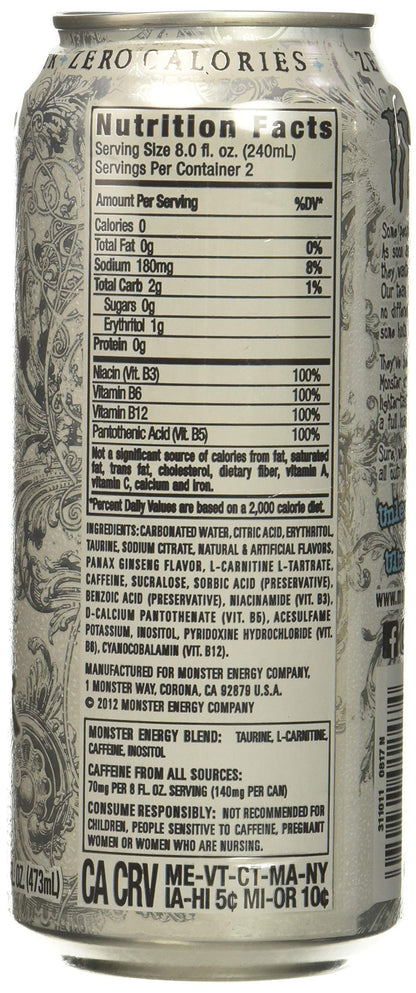 Monster Energy Zero Ultra, Sugar Free Energy Drink, 16 Ounce