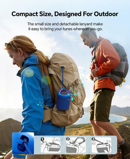 Portable Bluetooth Speaker Beach Essentials: IPX5 Waterproof for Outdoor