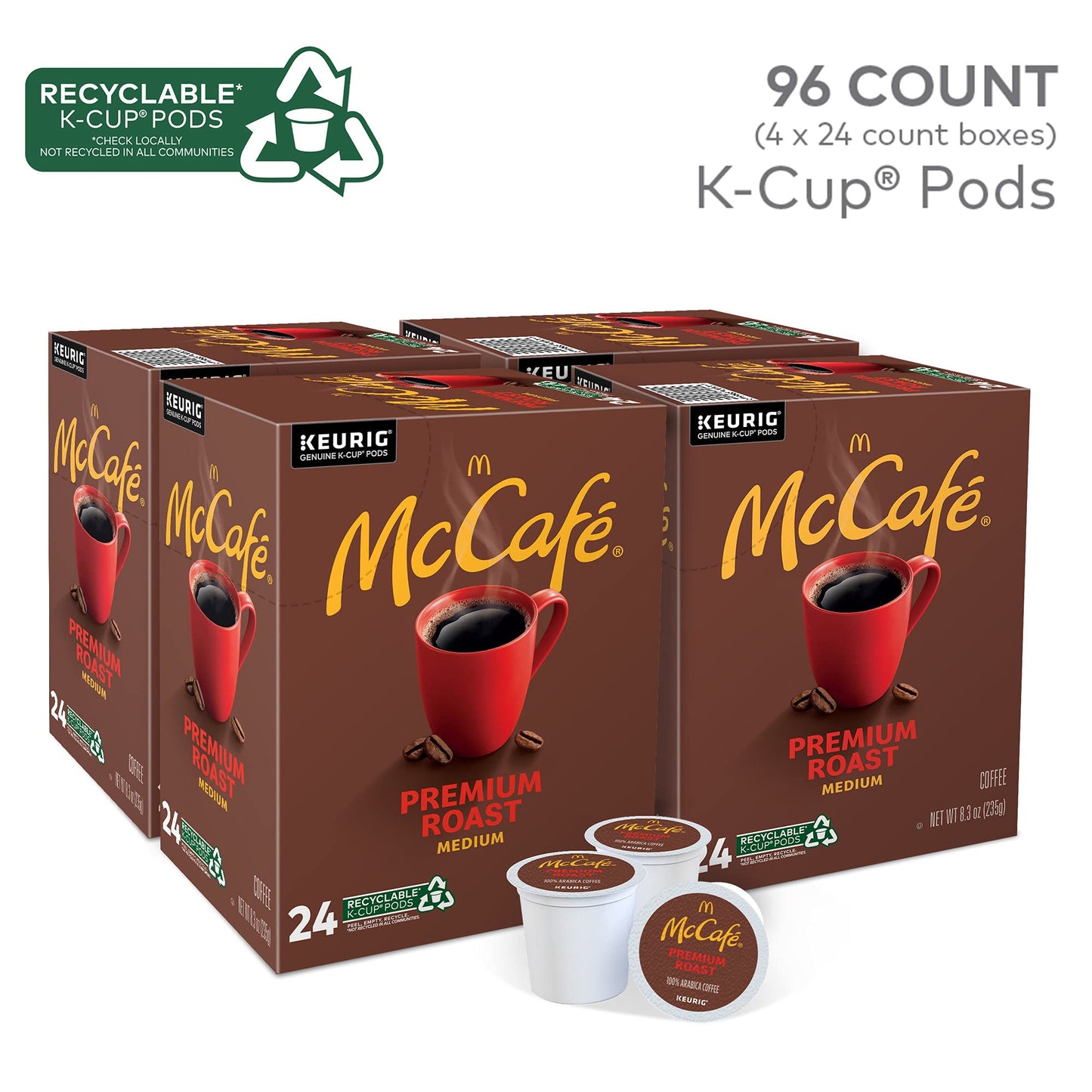 McCafe Premium Roast Coffee, Single Serve Keurig K-Cup Pods, Medium Roast, 84 Count