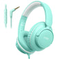 Wired Headphones with Mic, 3.5mm Headphones Volume Control for School Blue