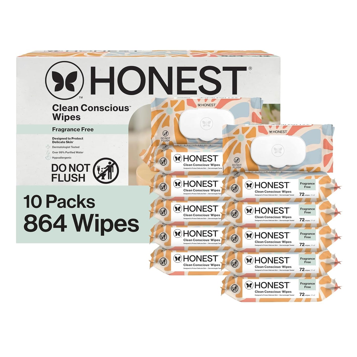 The Honest Company Multi-Use Baby Wipes, Pattern Play, 720 Count