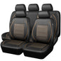 CAR PASS Universal FIT Piping Leather Car Seat Cover, for suvs,Van,Trucks,Airbag Compatible,Inside Zipper Design and Reserved Opening Holes (Full Set, Black and Red)