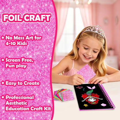 FUNNYB&G Foil Art Craft Kit for Kids, Sparkly Birthday Gift Toy for Boys