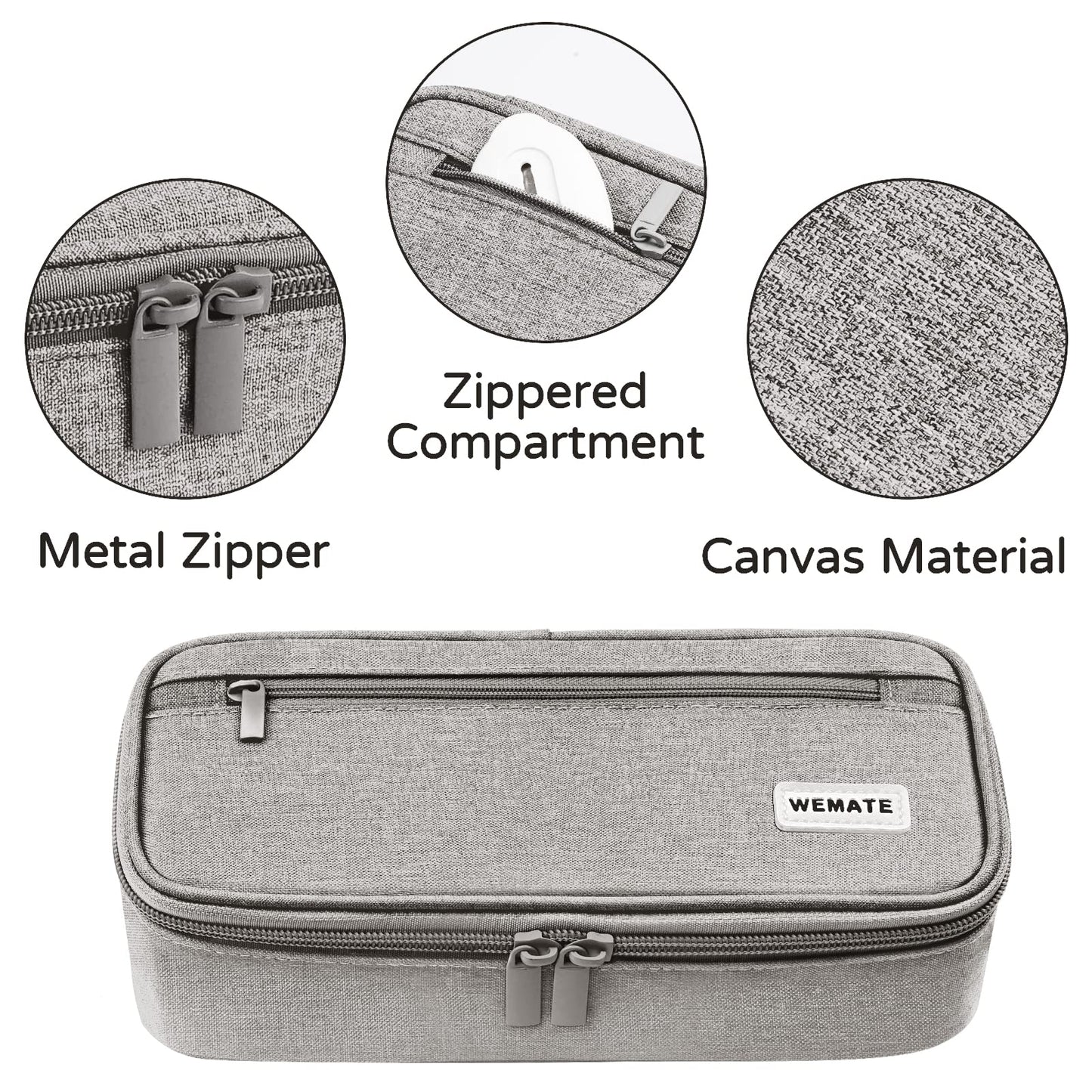 WEMATE Pencil Case, Large Storage Organizer, Makeup Bag, Teacher Must - have, Big Pencil Pouch, Marker Case for College