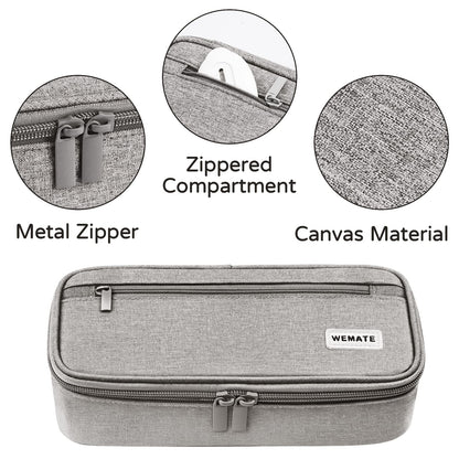 WEMATE Pencil Case, Large Storage Organizer, Makeup Bag, Teacher Must - have, Big Pencil Pouch, Marker Case for College