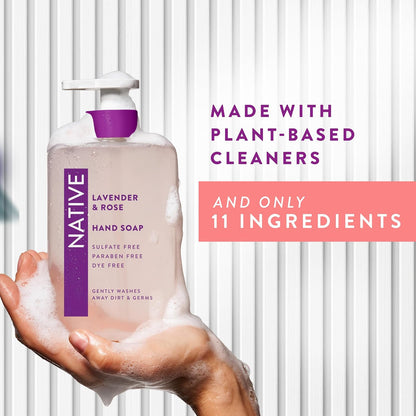 Native Liquid Hand Soap, Toasted Vanilla & Honey Scent, Non-Drying Formula for Soft, Smooth Hands, Made with Plant-Based Cleansers, Sulfate & Paraben Free, 13 oz Bottle