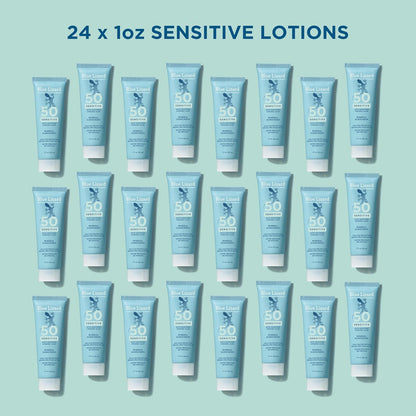 Blue Lizard Sensitive Mineral SPF 50 Sunscreen Lotion, 100% Mineral Sunscreen, UVA/UVB Protection, Infused with organic Aloe Vera, Soothes and Hydrates, 5 fl oz
