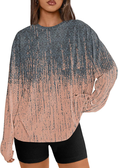 Trendy Queen Womens Oversized Long Sleeve Shirts Fall Tops 2026 Basic Tees