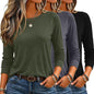 Zeagoo Women's Casual Shirts Long Sleeve Tops Crewneck Tshirts Fall Clothes