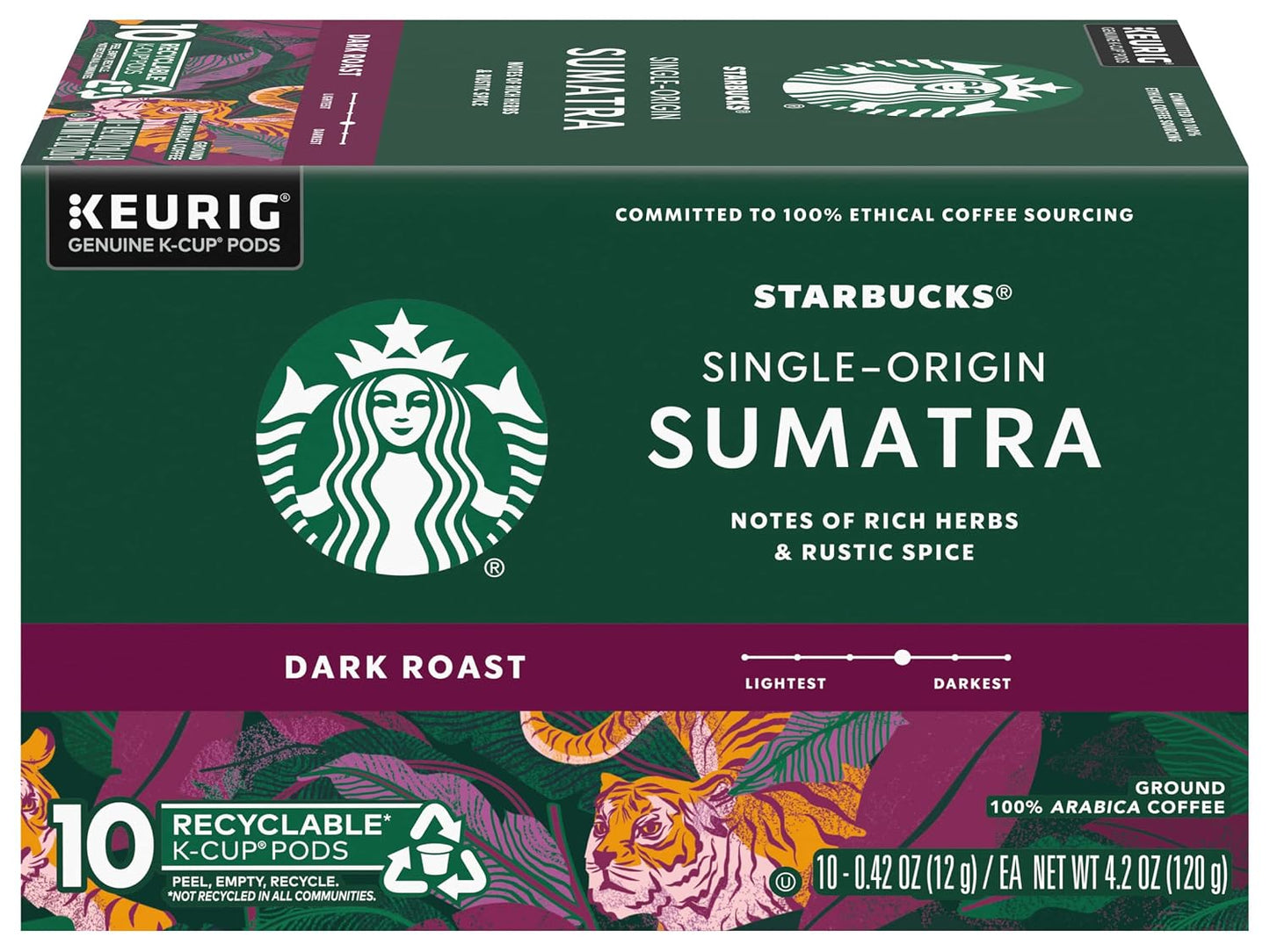 Starbucks K-Cup Coffee Pods, Dark Roast Hot or Iced Coffee, French Roast, 96 Keurig Pods
