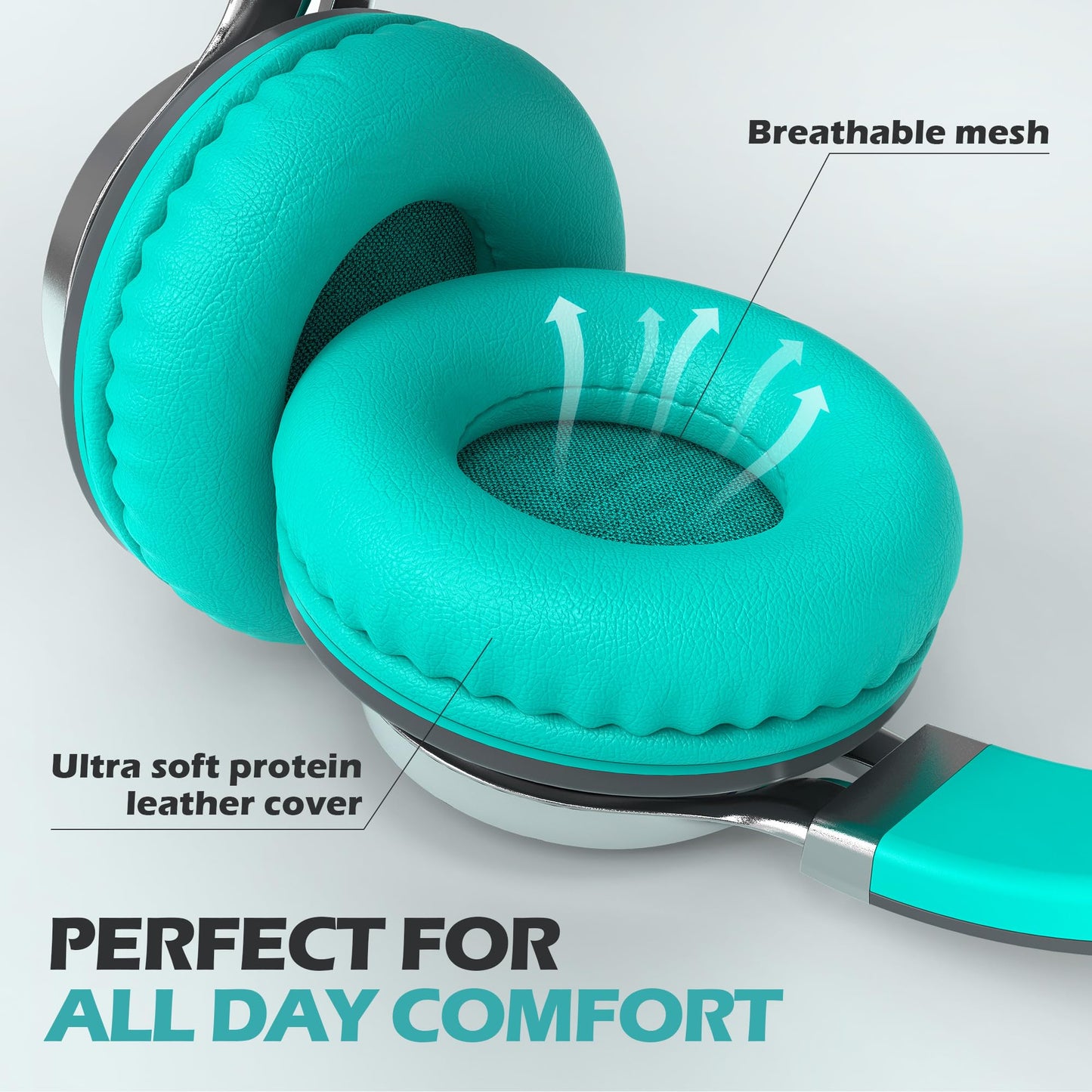 AILIHEN C8 Kids Wired Headphones with Mic for School, 3.5mm Jack, BlackBlue