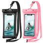 CACOE Floatable Waterproof Phone Pouch 2 Pack Up to 7.0",White+Blue