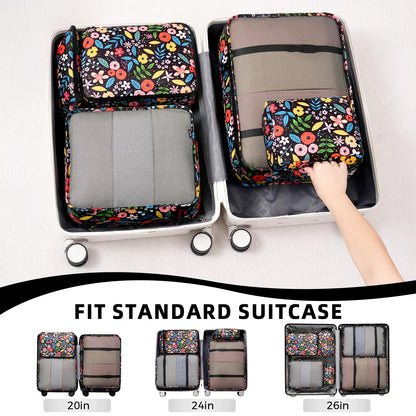 BAGAIL 8 Set Packing Cubes Luggage Packing Organizers for Travel Accessories-Cream