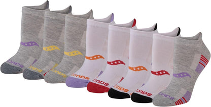 Saucony Women's RunDry Performance Heel Tab Athletic Socks, Available in S-L (8, 16, 24 Pairs)