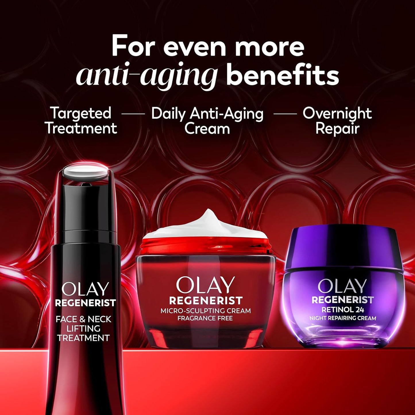 Olay Face Moisturizer, Regenerist Micro-Sculpting Facial Cream for Women - Anti-Aging, Anti-Wrinkle, Firming Skin Care - Triple Collagen Cream, Peptide Moisturizer, Hyaluronic Acid, Niacinamide, 1.7oz