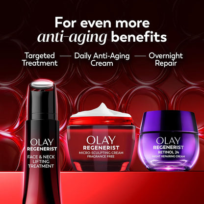 Olay Face Moisturizer, Regenerist Micro-Sculpting Facial Cream for Women - Anti-Aging, Anti-Wrinkle, Firming Skin Care - Triple Collagen Cream, Peptide Moisturizer, Hyaluronic Acid, Niacinamide, 1.7oz