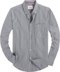 Alimens & Gentle Mens Solid Oxford Shirt Long Sleeve Dress Shirt Work Casual Button Down Shirts with Pocket