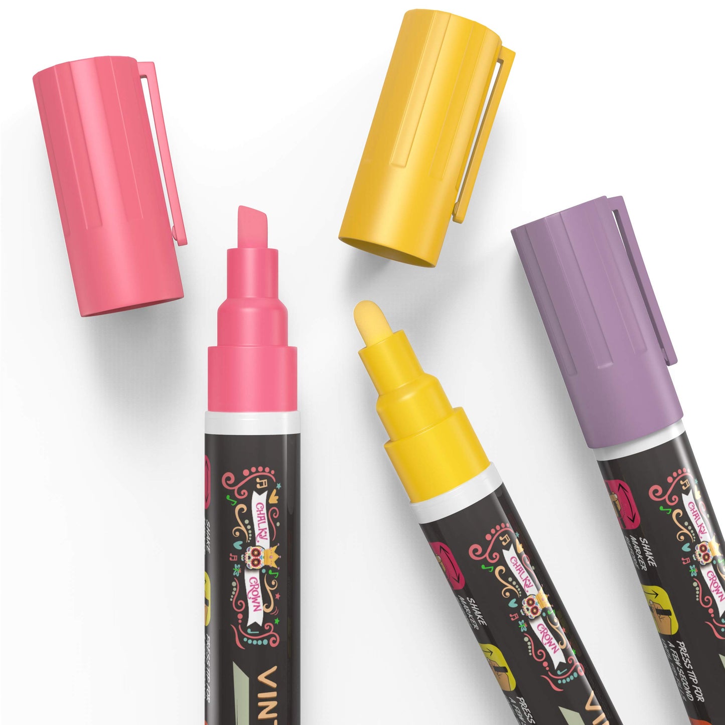 CHALKY CROWN Liquid Chalk Markers - Bold Chalkboard Markers - 8 Pack, 6mm