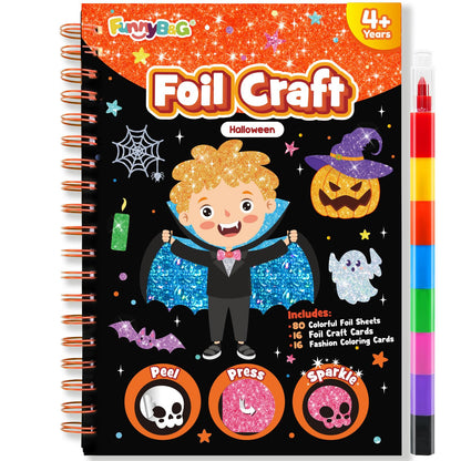FUNNYB&G Foil Art Craft Kit for Kids, Sparkly Birthday Gift Toy for Boys