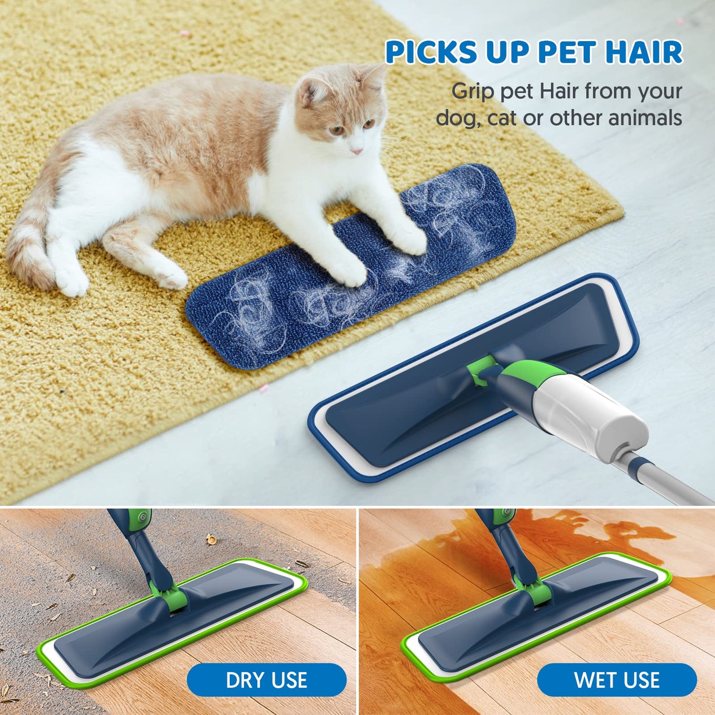Spray Wet Mops for Floor Cleaning: Hardwood Floor Mop Refillable Dust Mop