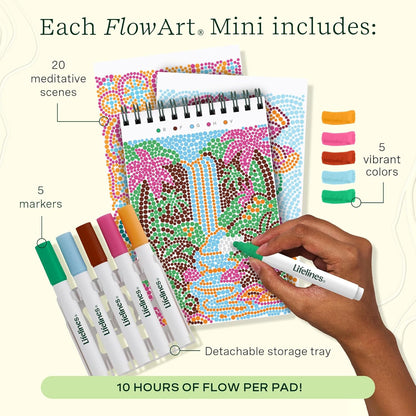 Lifelines FlowArt Mini Activity Pads, 3-Pack, Dot-by-Letter Coloring Books