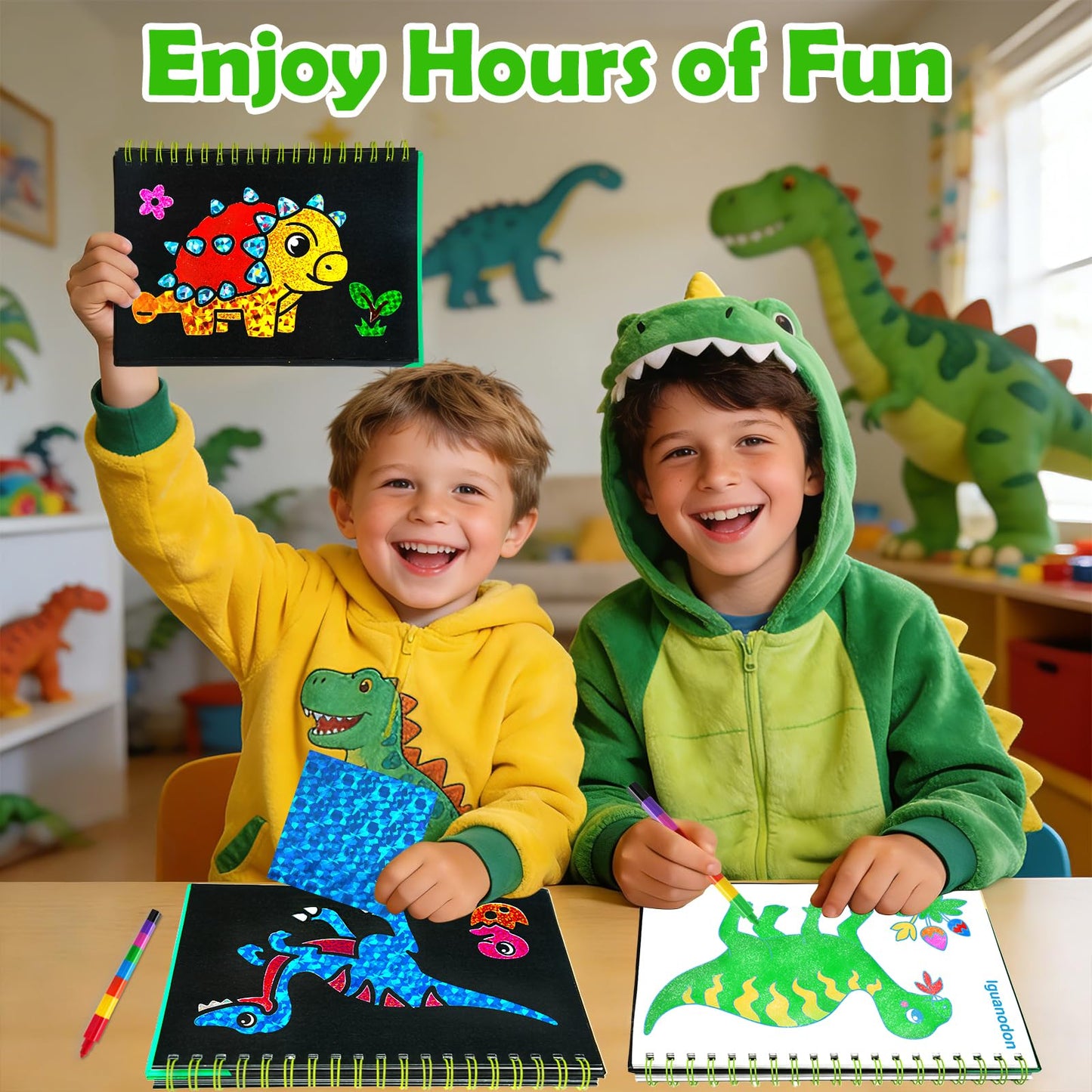 FUNNYB&G Foil Art Craft Kit for Kids, Sparkly Birthday Gift Toy for Boys