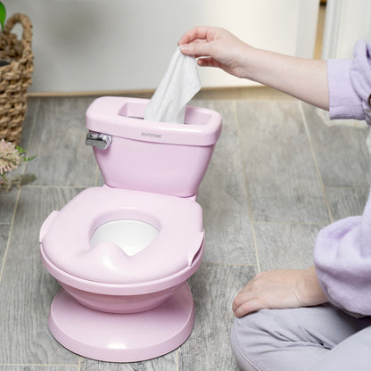 Ingenuity My Size Potty Pro 2-in-1 Potty Training Toilet, Floor Potty with Removable Potty Seat for Standard Toilets, Realistic Flushing Sound, for Toddlers Ages 18+ Months, Up to 50 lb