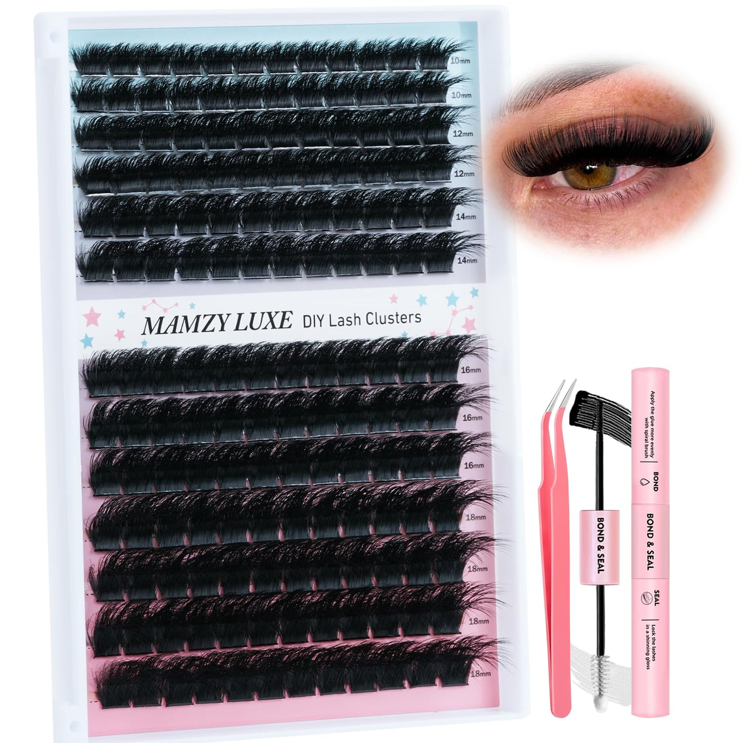Lash Clusters Wispy 100D Eyelash Clusters 10-18mm Fluff Cluster Eyelash Extensions D Curl No Plastic Feel Individual Lashes Extension 204 Pcs Versatile False Eyelashes Clusters