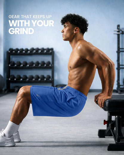 Breathable Mesh Mens Athletic Shorts Loose-Fit Quick Dry Running Gym Shorts