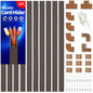 Wire Hider, 157in Delamu Cord Hider Wall, Paintable Wire Covers for Cords, TV Cable Hider Wall Kit, Cable Covers Raceway, Cable Management Hide TV Cords for Wall Mount TV, 10XL15.7 W0.95 H0.55in Brown