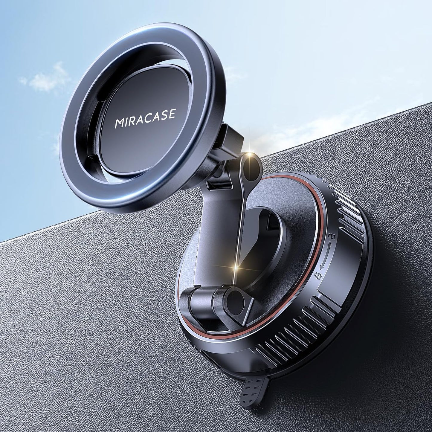 Miracase for MagSafe Car Mount[3800gf Strong Magnet & 90+LBS Suction Base]Magnetic Phone Holders for Your Car, 360° Adjustable Dashboard &Windshield Mount with Adhesive Suction Cup for All Smartphones