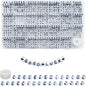 Looconi 810pcs Gold Letter Beads Square 6x6mm White Cube Acrylic Alphabet A-Z with Heart Pattern and Crystal Line for Jewelry Making