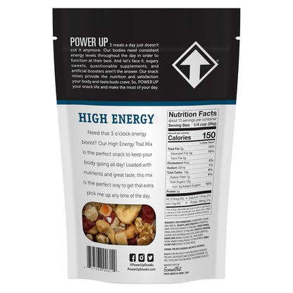 Power Up Trail Mix, Mega Omega Trail Mix, Non-GMO, Vegan, Gluten Free, No Artificial Ingredients, Gourmet Nut, 14 Ounce Bag