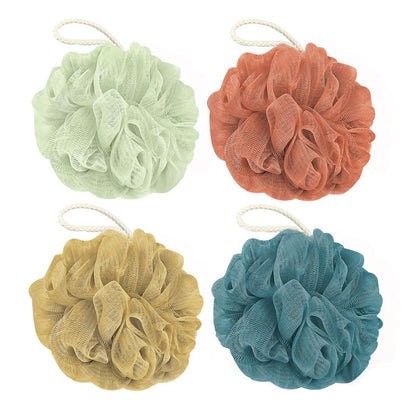 Rnoafmu Shower Loofah Bath Sponge, 60G Exfoliating Body Scrubber 4 Pack