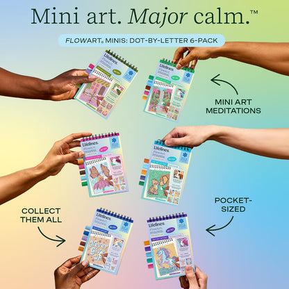 Lifelines FlowArt Mini Activity Pads, 3-Pack, Dot-by-Letter Coloring Books