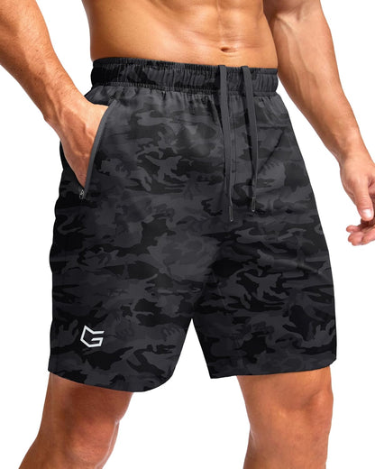 G Gradual Men's Athletic Running Shorts with 2 Zipper Pockets 7"/ 5"/ 9"