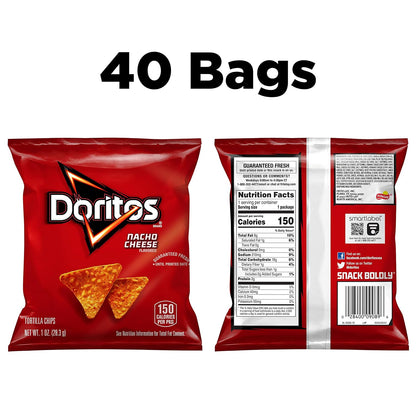 Doritos Flavored Tortilla Chips, Nacho Cheese, 1 Ounce (Pack of 40)