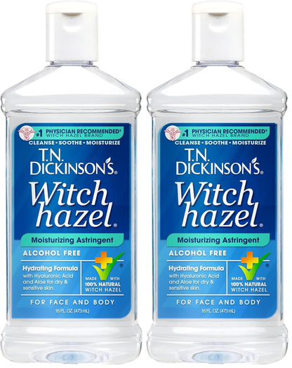 T.N. Dickinson's Witch Hazel Moisturizing Astringent | Alcohol Free | 16 Oz