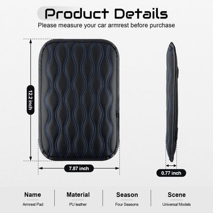 Amiss Car Center Console Cover, Upgraded Leather Car Armrest Cushion with 2 Storage Pockets, Universal Waterproof Cushion Pad, Non-Slip Car Interior Accessories, Fits Most Sedans SUVs Trucks (Black)