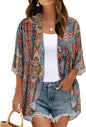 CHICGAL Womens Floral Kimono Cardigan Beach Cover Up Casual Summer Tops